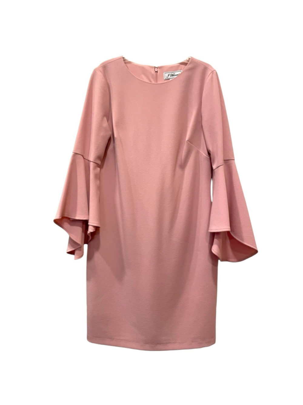 Jessica Howard Womens Size 8 Dress Crepe Bell Sleeve Zip Back Career Blush